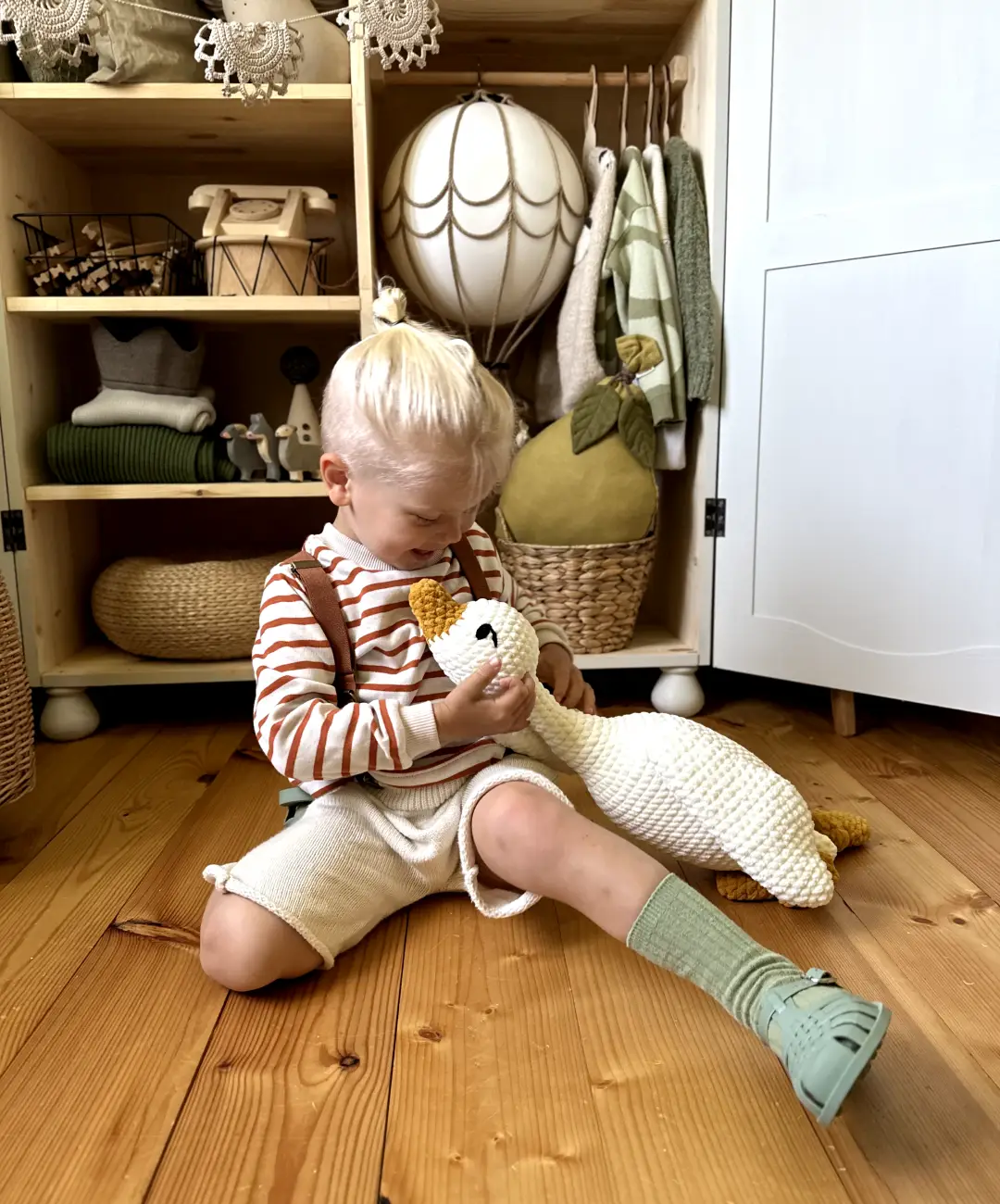 Oca de Crochet Hecha a Mano – Peluche Grande Hipoalergénico (65 cm)