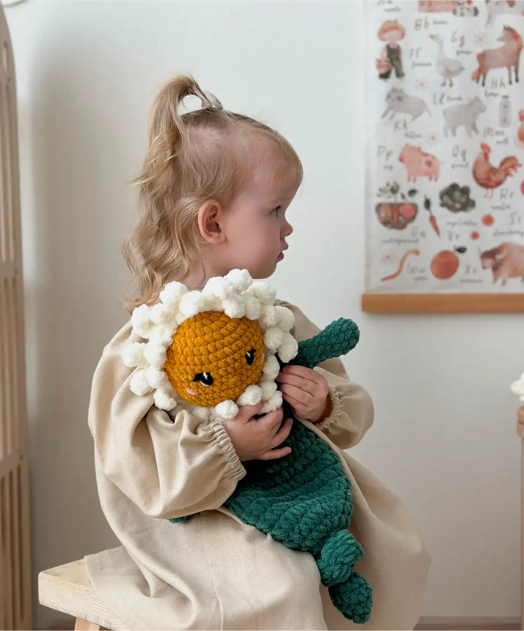 Margarita Grande de Crochet Hecha a Mano – Peluche Floral XXL (45 cm )